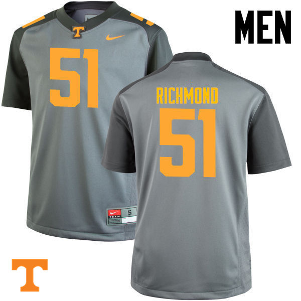 Men #51 Drew Richmond Tennessee Volunteers College Football Jerseys-Gray - Click Image to Close